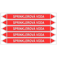 Značení potrubí, sprinklerová voda